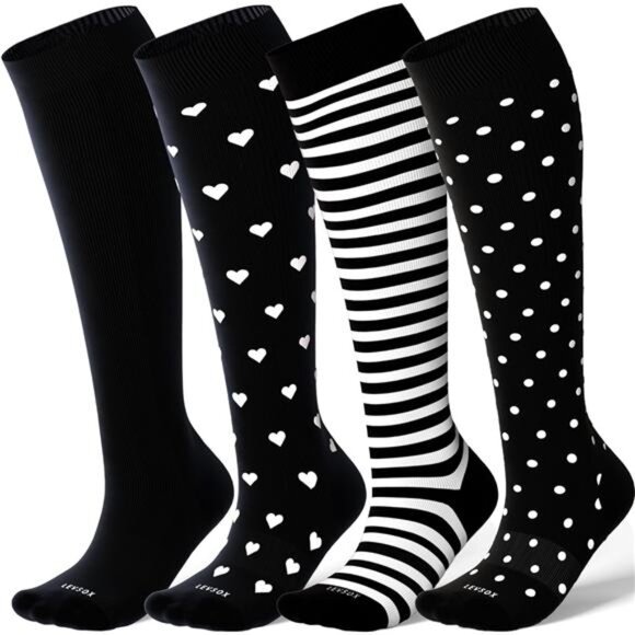 Viscose for Bamboo Compression Socks for Women&Men 20-30 mmHg Knee High - Picture 1 of 7